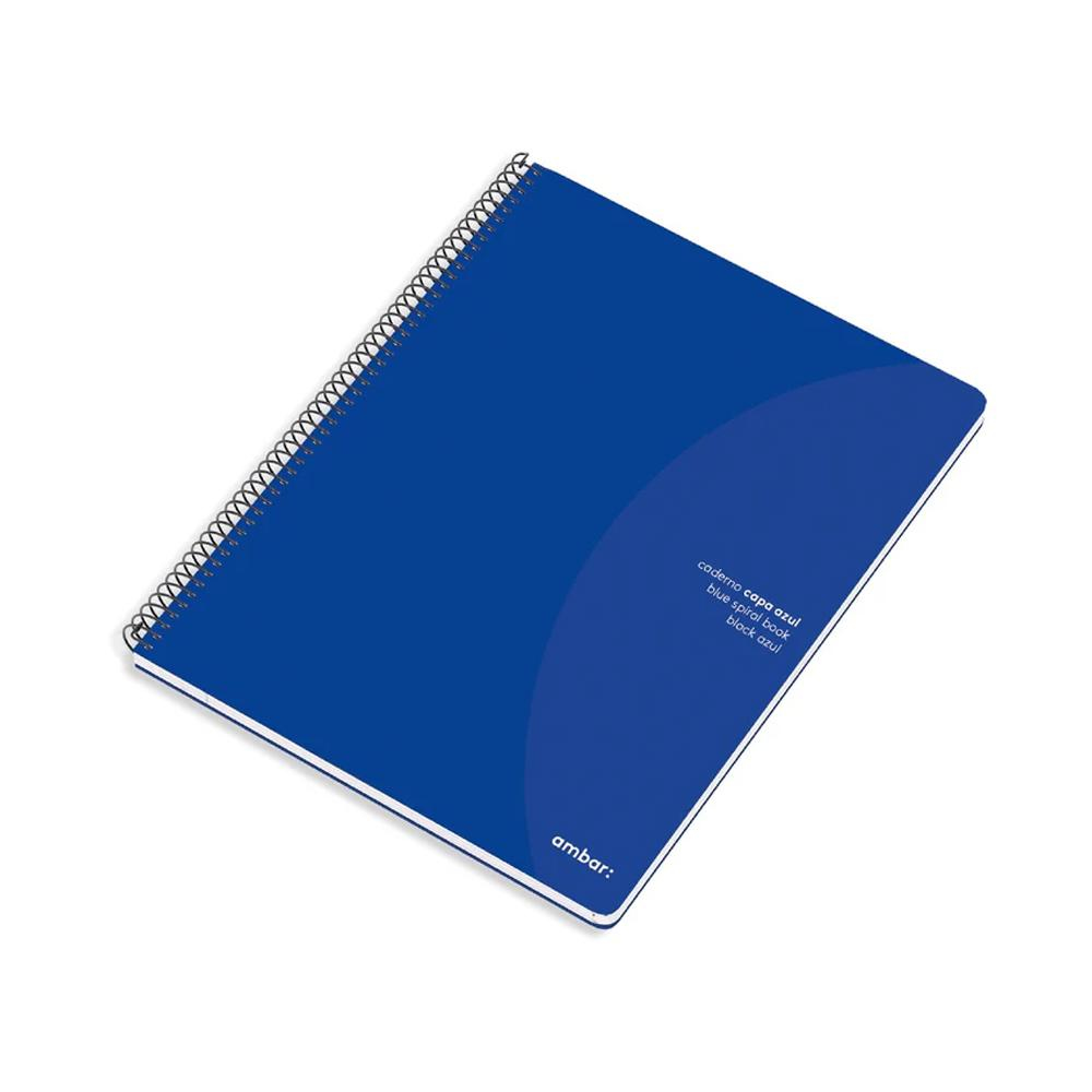 Caderno Espiral A4 Quadriculado Ambar Azul 80Fls 1un
