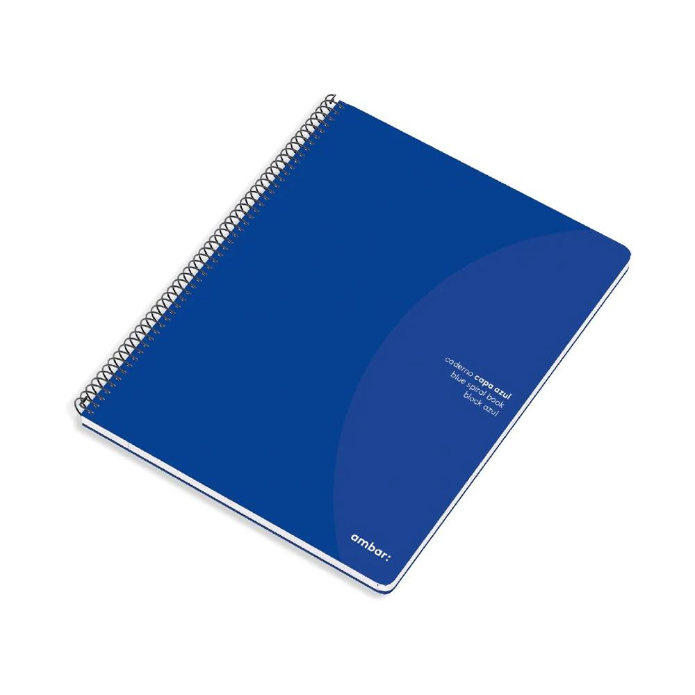 Caderno Espiral A5 Liso Ambar Azul 80Fls 1un