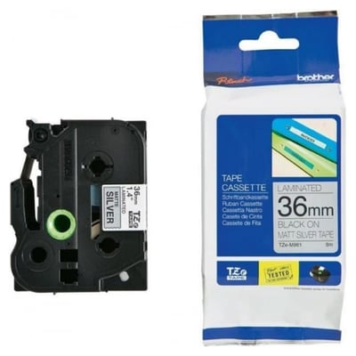 Fita Original Brother TZeM961 Preto/Metal 36mm