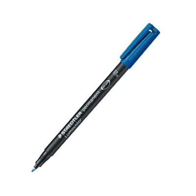 Marcador Staedtler Perm. Lumocolor F azul 10un