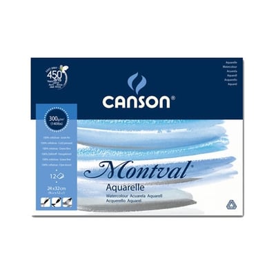 Bloc encolado Canson Montval 240x320mm 300gr 12hojas