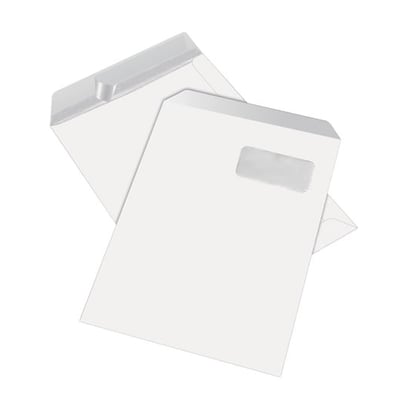 Envelopes Saco Branco 229x324mm c/ Janela Pack 250
