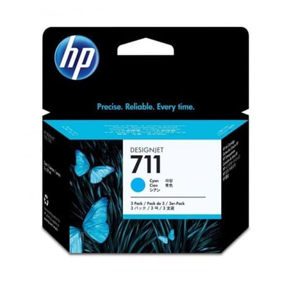 Cartucho de tinta Original HP 711 Cian Pack 3