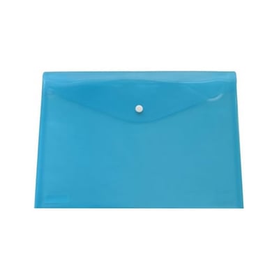 Bolsa Porta Doc. A5 c/ Botón Azul - Pack 12