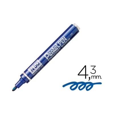 Marcador Permanente Pentel N50 Azul - Pack 12
