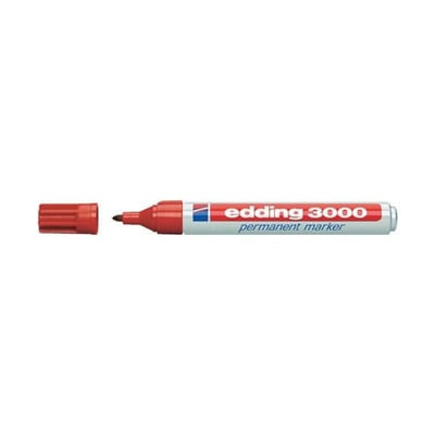Marcador Grueso Edding 3000 Rojo Cx 10un