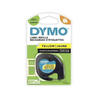 Fita Dymo 91202 12mmx4m Preto/Amarelo