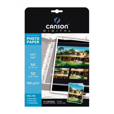 Papel Fotográfico Canson Perform Mate A4 50f