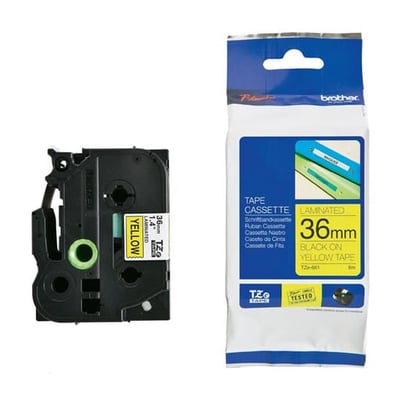 Fita Grav. Orig. Brother 36mmx8mts Amarelo/Preto