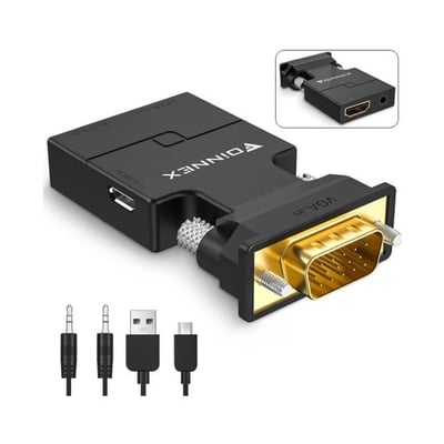 Adaptador VGA Macho a HDMI Hembra con Audio