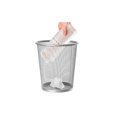 Caixote para Lixo em Rede Metálica 345x290mm Prata