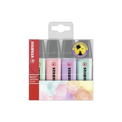 Marcador Stabilo Boss Pastel - 4 Colores