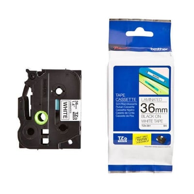 Fita Grav. Orig. Brother 36mmx8mts Branco/Preto