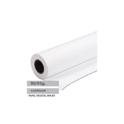 Papel Vegetal InkJet 90/95gr 0.914mmx50mts Pack 1