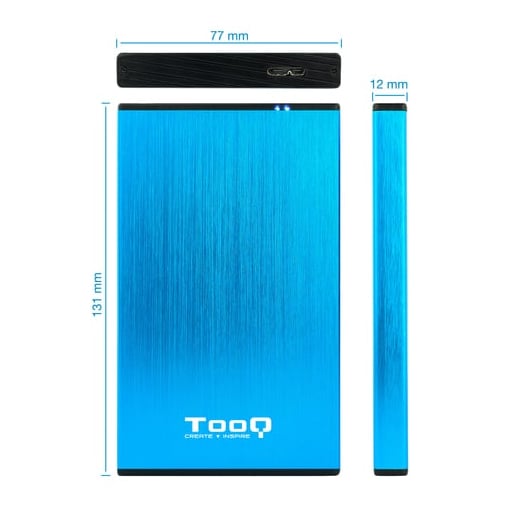 Caixa externa TooQ TooQ TQE-2527BL Caixa para Discos Rígidos Caixa de disco rígido, Azul 2.5"
