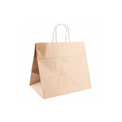 Saco Papel Kraft 32+21x28,5cm c/ Asa - Pack 250
