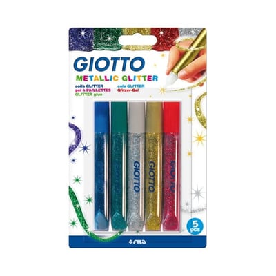 Marcador Giotto Glitter Glue Metallic - 5x10,5ml