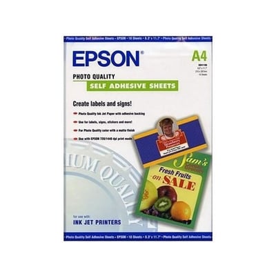 Papel Epson Foto Autocolante A4 167gr 10Hojas