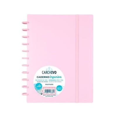 Caderno Inteligente A4 Quadriculado 80f Rosa