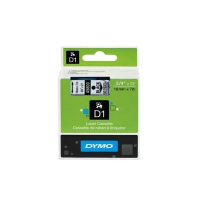 Fita Dymo D1 45800 19mmx7m Preto/Transparente