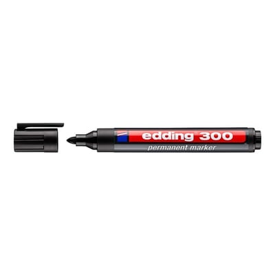Marcador Medio Edding 300 Negro Cx 10un