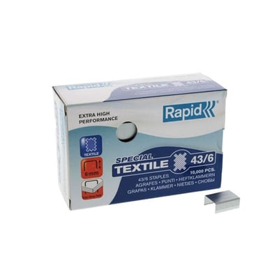 Agrafos Rapid 43/6 Textile - Cx 10.000un