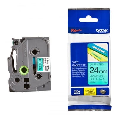 Fita Original Brother TZe751 Preto/Verde 24mm