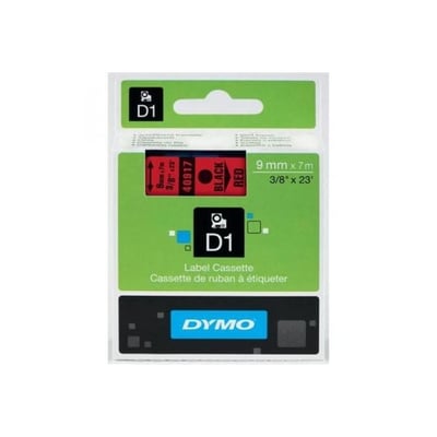 Fita Dymo D1 40917 9mmx7m Preto/Vermelho
