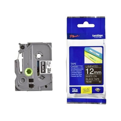Fita Original Brother TZe335 Branco/Preto 12mm