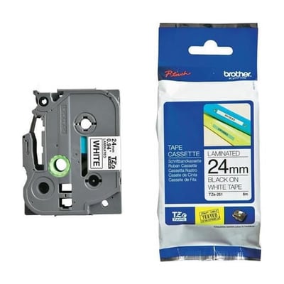 Fita Grav. Orig. Brother 24mmx8mts Branco/Preto