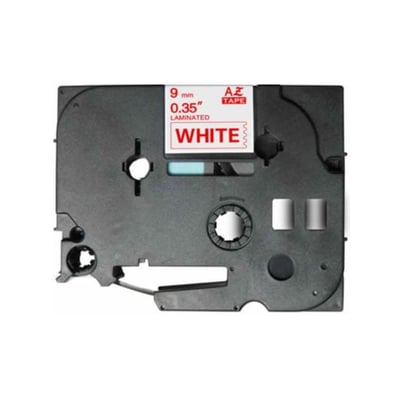 Fita Lam. Comp. Brother 9mmx8mts Branco/Vermelho