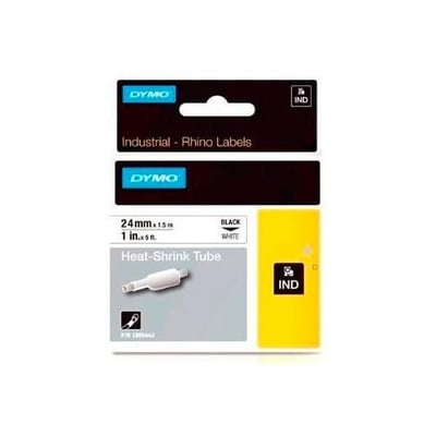 Fita Dymo Termo retrátil Preto/Branco 24mm x 5.5m