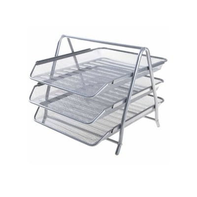 Tablero de red metálica Plata con 3 Cajones