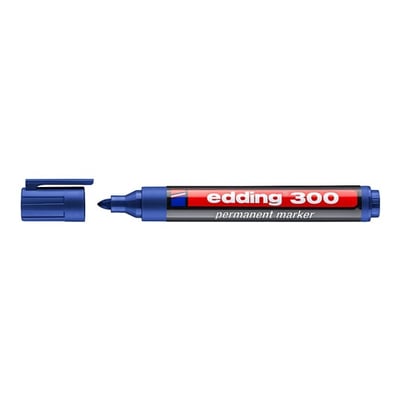 Marcador Medio Edding 300 Azul Cx 10un