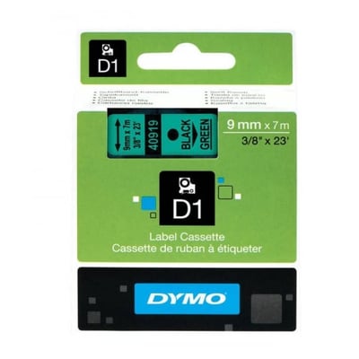 Fita Dymo D1 40919 9mmx7m Preto/Verde