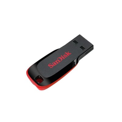 Pen Drive SanDisk Cruzer Blade 128Gb Negro/Rojo.