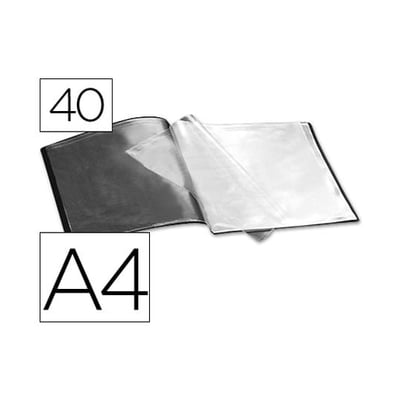 Pasta Portefólio A4 40 bolsas - Preto Opaco