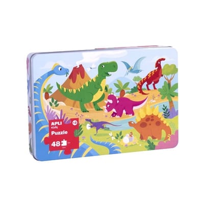 Puzzle Dinossauros 48 Peças Caixa Metálica
