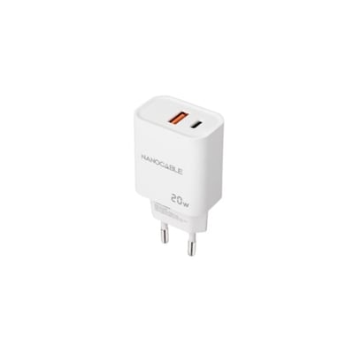 Carregador de Parede USB-C/PD + USB-A/QC 20W