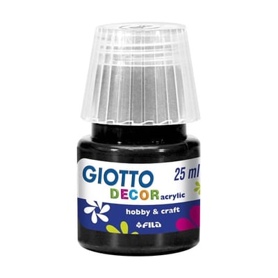 Tinta Acrílica Giotto Decor 25ml Negro - Pack 6