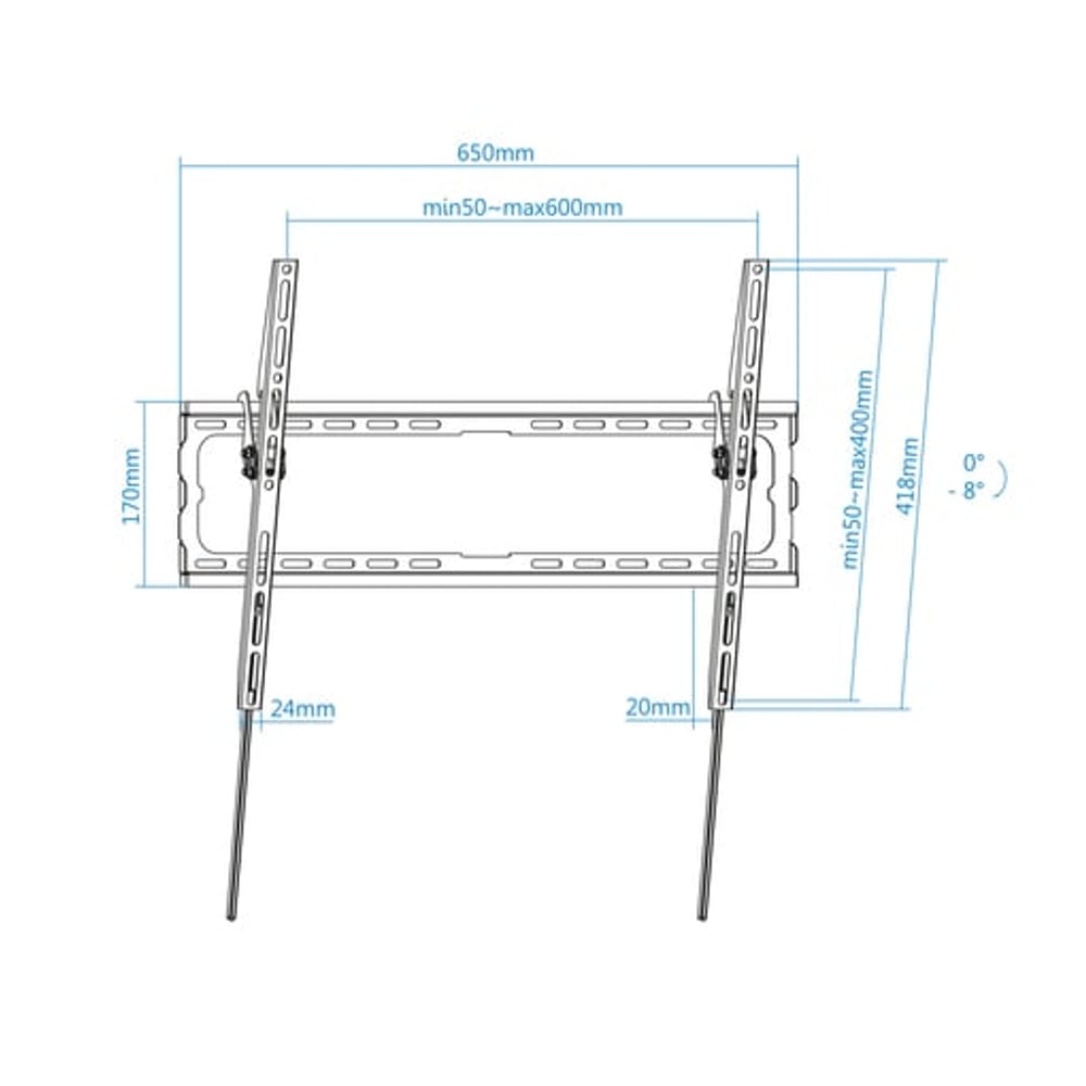Suporte de parede para TV TooQ LP1081T-B (até 80 polegadas)