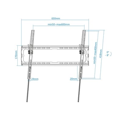 Suporte de parede para TV TooQ LP1081T-B (até 80 polegadas)