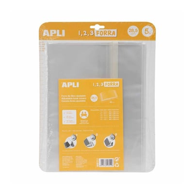 Forro de Libros Ajustable 285x530mm 75mic Apli 5un