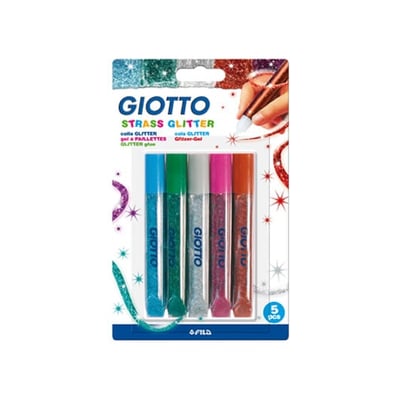 Marcador Giotto Glitter Glue Strass - 5x10,5ml