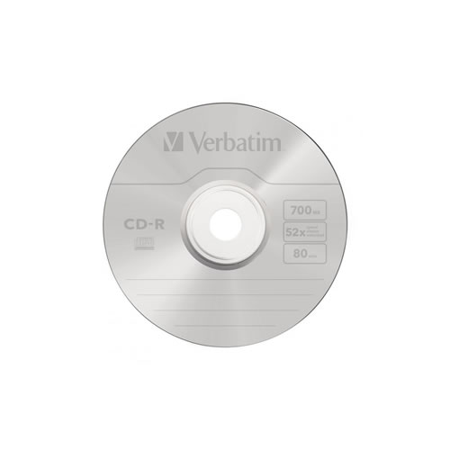 CD-R Verbatim 700Mb 52x 80min Cakebox - Pack 100