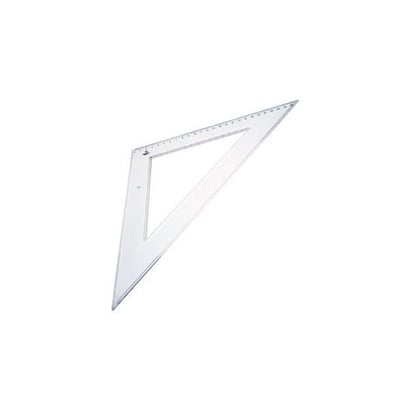 Esquadro Plástico Cristal Smart Office 45º 27cm 