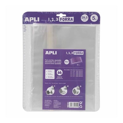 Forro de Libros Ajustable 295x530mm 75mic Apli 5un