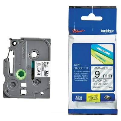 Fita Original Brother TZE121 Transp./Preto 9mmx8m