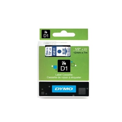 Fita Dymo D1 45011 12mmx7m Azul/Transparente