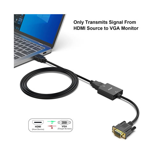 Adaptador VGA Macho para HDMI Fêmea